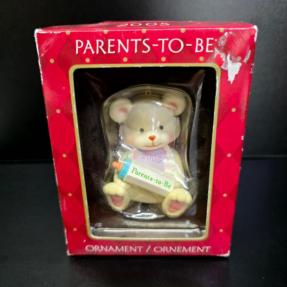 American Greetings Ornament Cream 2005 Parents-to-Be Teddy Bear Gift